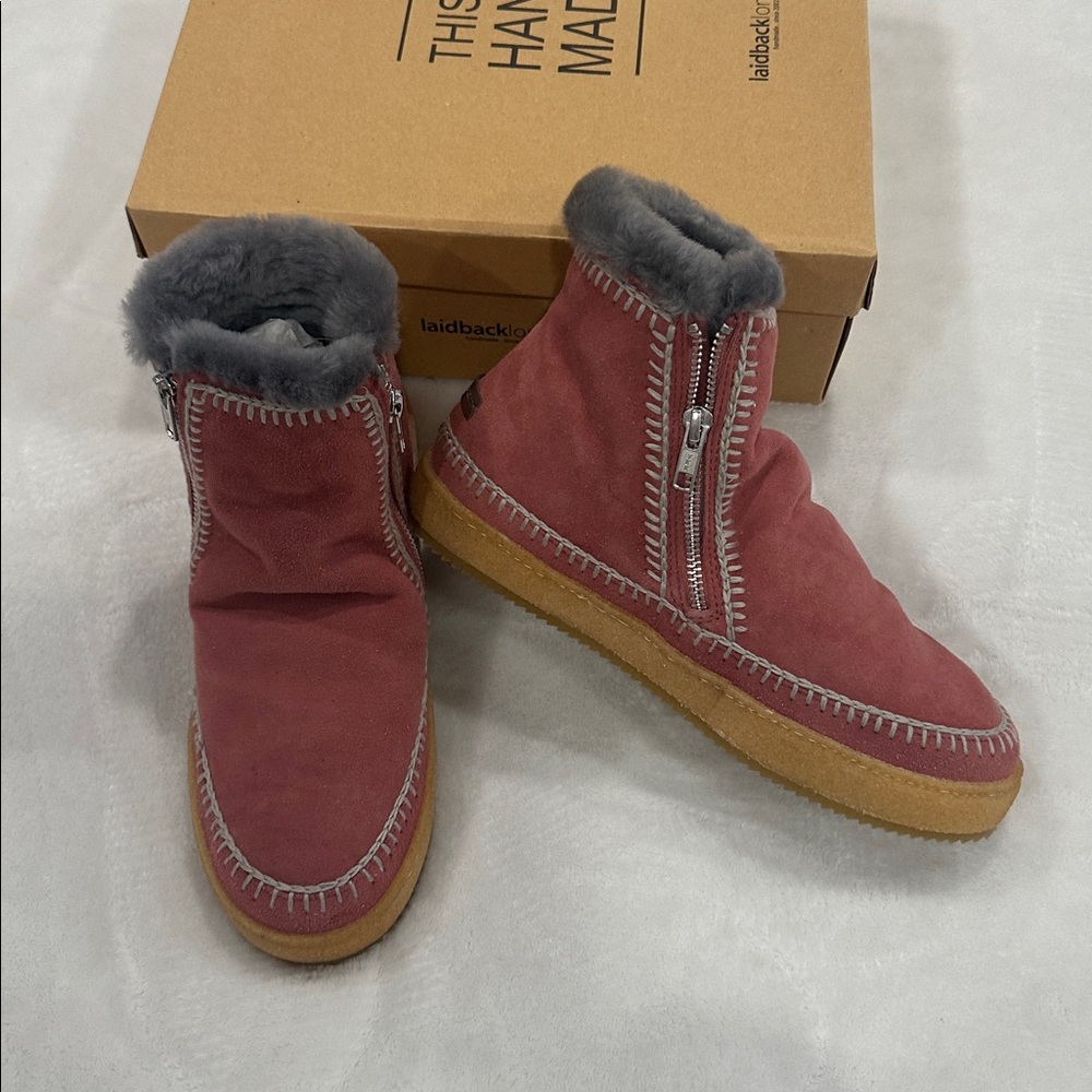 Stylish Gray and Pink Kids Boots - Picture 12 of 13